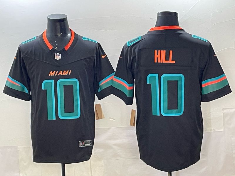 Men Miami Dolphins #10 Hill black Nike 2025 Limited Nike NFL Jersey 06
